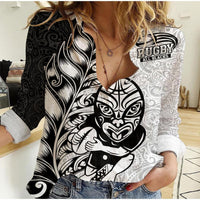 New Zealand Maori All Black Rugby Women Casual Shirt LT2 - Wonder Print Shop