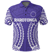 Custom Cook Islands Rarotonga Polo Shirt Purple Tribal Pattern LT12 - Wonder Print Shop