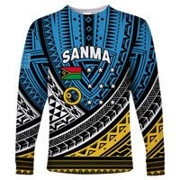 Custom Personalised Vanuatu Sanma Province Tribal Pattern Long Sleeve Shirt LT12 - Wonder Print Shop