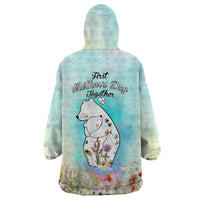 Mother's Day Mama Bear Mix Wild Flowers Wearable Blanket Hoodie TS07 - Wonder Print Shop