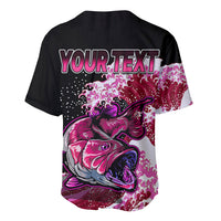 (Custom Personalised) Bass Fishing Pink Baseball Jersey LT9 - Wonder Print Shop
