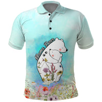 Mothers Day Mama Bear Mix Wild Flowers Polo Shirt TS07 - Wonder Print Shop