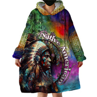 Native American Indian Chief Man Headdress Wearable Blanket Hoodie - Wonder Print Shop