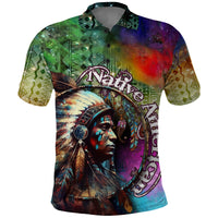 Native American Indian Chief Man Headdress Polo Shirt - Wonder Print Shop