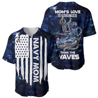 Mother's Day - Navy Mom Camo Style Mom's Love Is Stronger Than Waves Baseball Jersey TS07 - Wonder Print Shop