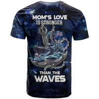 Mother's Day Navy Mom Camo Style Mom's Love Is Stronger Than Waves T Shirt TS07 - Wonder Print Shop