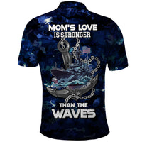 Mothers Day Navy Mom Camo Style Moms Love Is Stronger Than Waves Polo Shirt TS07 - Wonder Print Shop