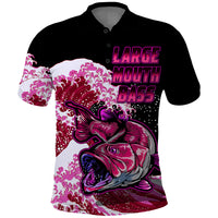 Largemouth Bass Fishing Polo Shirt Pink - Wonder Print Shop