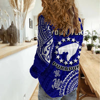 (Custom Personalised) Pukapuka Cook Islands Polynesian Turtle Art Women Casual Shirt - Wonder Print Shop