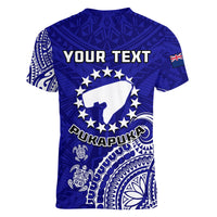 (Custom Personalised) Pukapuka Cook Islands Polynesian Turtle Art Women V Neck T Shirt - Wonder Print Shop