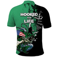Bass Fishing Polo Shirt Tournament Hooked For Life TS07 - Wonder Print Shop