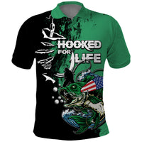 Bass Fishing Polo Shirt Tournament Hooked For Life TS07 - Wonder Print Shop