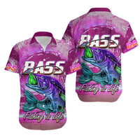 Bass Fishing is Life Hook Sport Largemouth Pink Hawaiian Shirt - Wonder Print Shop