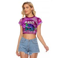 Bass Fishing is Life Hook Sport Largemouth Pink Raglan Cropped T Shirt - Wonder Print Shop