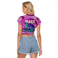 Bass Fishing is Life Hook Sport Largemouth Pink Raglan Cropped T Shirt - Wonder Print Shop