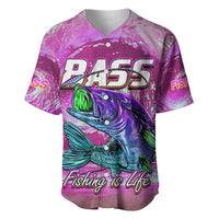 Bass Fishing is Life Hook Sport Largemouth Pink Baseball Jersey LT9 - Wonder Print Shop