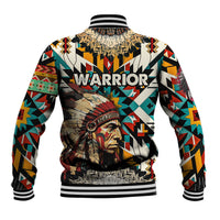 Native American Warrior Headdress with Skull Feather Baseball Jacket - Wonder Print Shop