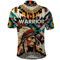 Native American Warrior Headdress with Skull Feather Polo Shirt - Wonder Print Shop