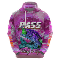 Bass Fishing is Life Hook Sport Largemouth Pink Hoodie - Wonder Print Shop