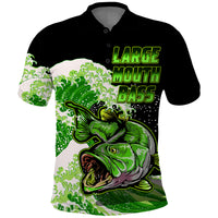 Largemouth Bass Fishing Polo Shirt Green - Wonder Print Shop