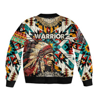 Native American Warrior Headdress with Skull Feather Bomber Jacket - Wonder Print Shop