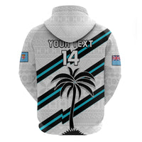 Custom Fiji Rugby Tapa Pattern Fijian 7s White Hoodie - Wonder Print Shop