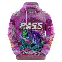 Bass Fishing is Life Hook Sport Largemouth Pink Hoodie - Wonder Print Shop