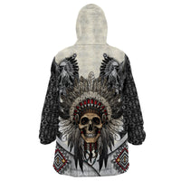 Native American Skull With Eagle Warriors Wearable Blanket Hoodie - Wonder Print Shop