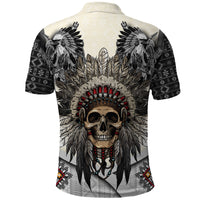 Native American Skull With Eagle Warriors Polo Shirt - Wonder Print Shop