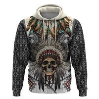 Native American Skull With Eagle Warriors Hoodie - Wonder Print Shop