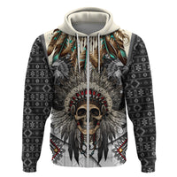 Native American Skull With Eagle Warriors Hoodie - Wonder Print Shop