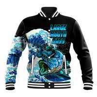 (Custom Personalised) Bass Fishing Blue Baseball Jacket LT9 - Wonder Print Shop