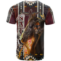 Native American Horse Painting Skull and Eagle Navajo Style T Shirt - Wonder Print Shop