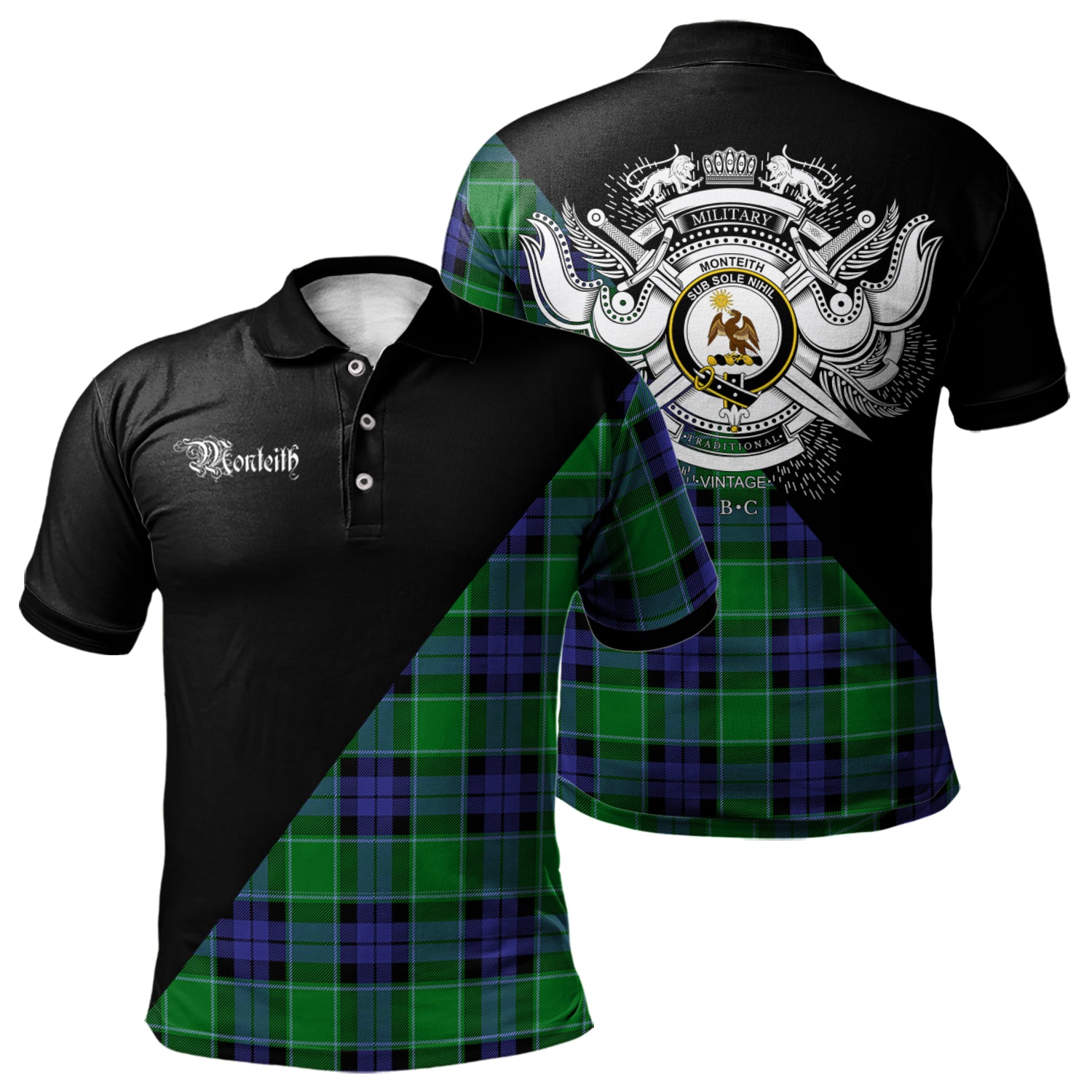 scottish-monteith-clan-crest-military-logo-tartan-polo-shirt