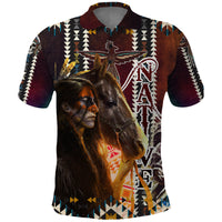 Native American Horse Painting Skull and Eagle Navajo Style Polo Shirt - Wonder Print Shop
