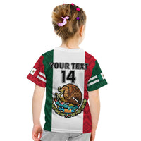 (Custom Text And Number) Mexico 2023 Baseball Mexican Art Flag Style Kid T Shirt - Wonder Print Shop
