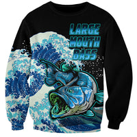 Largemouth Bass Fishing Blue Sweatshirt - Wonder Print Shop