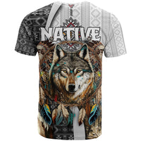 Native American Wolf Dreamcatcher with Eagles Feathers T Shirt - Wonder Print Shop
