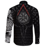 Viking Long Sleeve Button Shirt Old Norse Odin Tattoo RLT12 - Wonder Print Shop