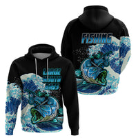 Largemouth Bass Fishing Blue Hoodie - Wonder Print Shop