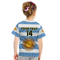 (Custom Text And Number) Argentina Rugby 7s Vamos Pumas Kid T Shirt - Wonder Print Shop
