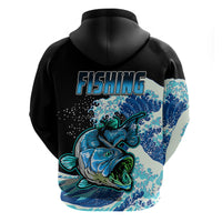 Largemouth Bass Fishing Blue Hoodie - Wonder Print Shop