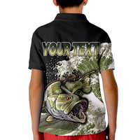 Custom Bass Fishing Gold Polo Shirt for Kid - Wonder Print Shop