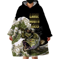 (Custom Personalised) Bass Fishing Gold Wearable Blanket Hoodie - Wonder Print Shop