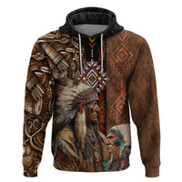 Native American Chiefs Headdress Warrior With Eagle Wolves Hoodie - Wonder Print Shop