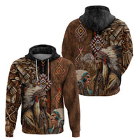 Native American Chiefs Headdress Warrior With Eagle Wolves Hoodie - Wonder Print Shop