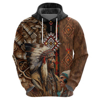 Native American Chiefs Headdress Warrior With Eagle Wolves Hoodie - Wonder Print Shop