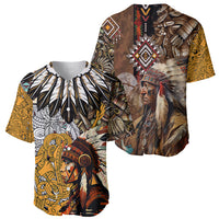 Native American Feather Hand Drawn Pattern Baseball Jersey - Wonder Print Shop