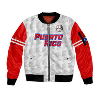 (Custom Text And Number) Puerto Rico 2023 Baseball Dynamic Sleeve Zip Bomber Jacket - Wonder Print Shop