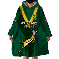 (Custom Text And Number) South Africa Rugby Go Blitzboks Sevens Wearable Blanket Hoodie - Wonder Print Shop